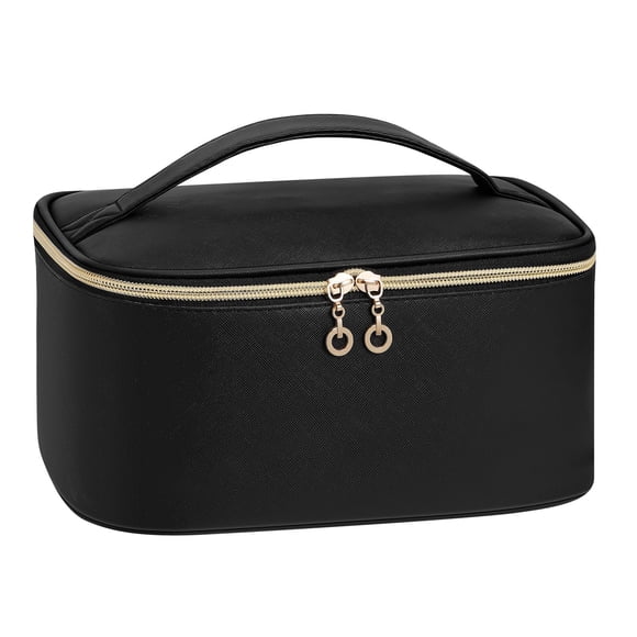 Bolsa de maquillaje Senbowe Travel grande de cuero impermeable para mujer