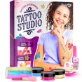 thumbnail image 1 of Kit de estudio de tatuajes temporales Pretty Me con purpurina y metal, 1 of 9