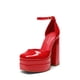 thumbnail image 1 of Tacones Plataforma con Bloque para Mujer DREAM PAIRS Rojo Talla 6, 1 of 6