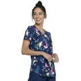 thumbnail image 5 of Cherokee Prints Women Medical Scrubs Top V-Neck Print CK637, 5 of 7