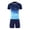 Navy, variant on Qingpeng Kids Sports Training Short Sleeve Crew Neck Graphic Top Elastic Waist Shorts Soccer Football Uniform Matching Outfit Set for Kids