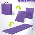thumbnail image 2 of 6' x 2' Tri-Fold Portable Folding Exercise Gym Mat Extra Thick Foam Gymnastics Mat Aerobics Yoga Martial Arts Stretching Core Workouts With Carrying Handle,Purple, 2 of 14