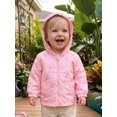 thumbnail image 4 of RUINIXCW Toddler Girl Fall Jacket Flower/Rugby Print Hooded Zipper Long Sleeve Coat, 4 of 8