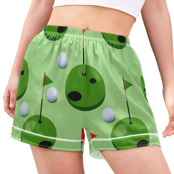 joogoo Women's Pajama Lounge Shorts Golf Ball and Flag Bottoms Sleep Short M