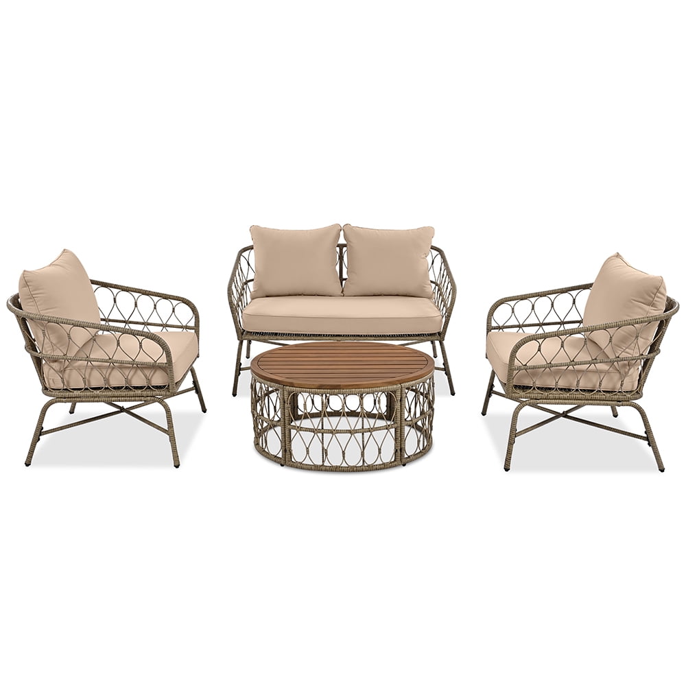 GVN Modern Earthy Vibes, Wicker Patio Sets, Outdoor Sectionals with Water-resistant Cushions GVN Modern Earthy Vibes, Wicker Patio Sets, Outdoor Sectionals with Water-resistant Cushions