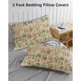 thumbnail image 2 of Rustic Vegetable Garden Queen Pillow Cases Set of 2 - Microfiber Bed Throw Pillow Covers, Vintage Farmhouse Plants Beige Decorative Lumbar Pillow Cover with Envelope Closure for Sofa/Travel 20"x30", 2 of 6