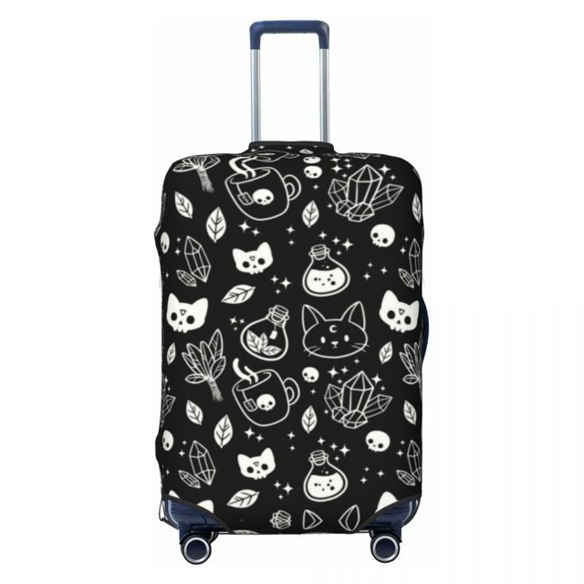 Custom Halloween Witch Gothic Skull Luggage Cover Cute Suitcase Protector Covers Suit For 18-32 inch