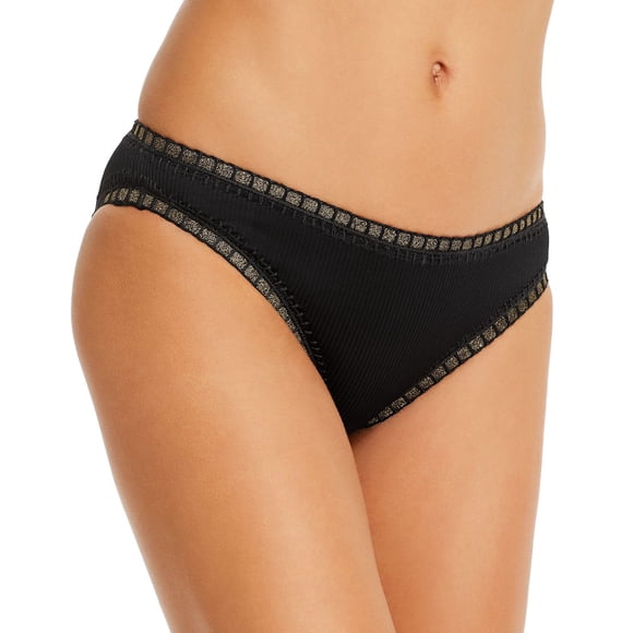 Platinum inspired by Solange Ferrarini Bas de Maillot de Bain Taille Haute Noir, Moyen
