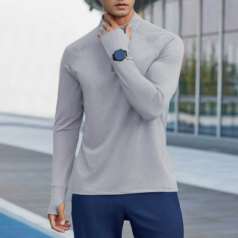 UVEASISHA Athletic Tshirt for Men Long Sleeve Quick Dry Fitness T