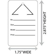 Large (1.75" X 2.875") White Button Slot Merchandise Tag. Case of 2,000 Tags.