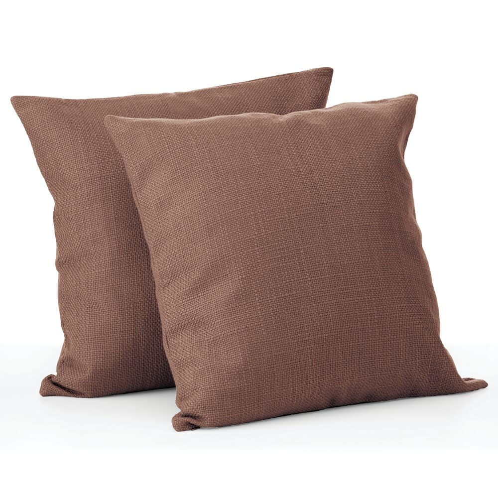 mDesign Decorative Faux Linen Throw Pillow Cover 18 x 18 inches; 2 Pack