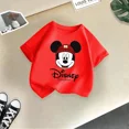 thumbnail image 5 of Camiseta de algodón de verano para niños de la marca Mickey, linda camiseta de dibujos animados de Disney para niño y niña, camiseta informal de cuello redondo, ropa para niños, 5 of 5