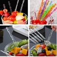 thumbnail image 6 of Colorful Plastic Fruit Forks,200 Pcs 4" Disposable Cocktail Forks Tasting Appetizer Forks Set Toothpick Forks Portable Salad Fruit Forks Mini Cake Forks for Cake Sticks Party Food Dessert Weddings, 6 of 8