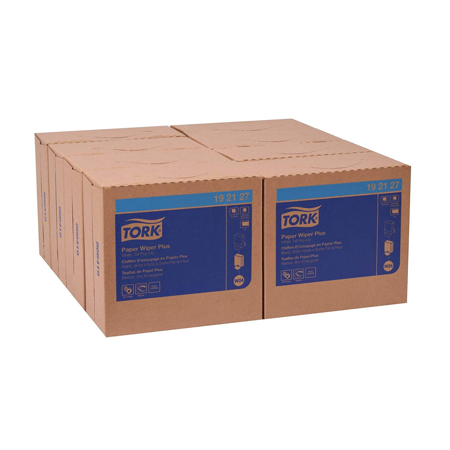 Tork 192127 Wiper Plus 100 Sheets Per Case Paper Towels with Pop Up Box (8 Pack)