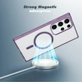 thumbnail image 2 of For Samsung Galaxy S24 Ultra / SM-928 Hard Crystal Back Transparent Edge Camera Protection Magnetic Car Mount Holder Magsafe Wireless Charging Shockproof Hybrid Case Cover Purple, 2 of 6