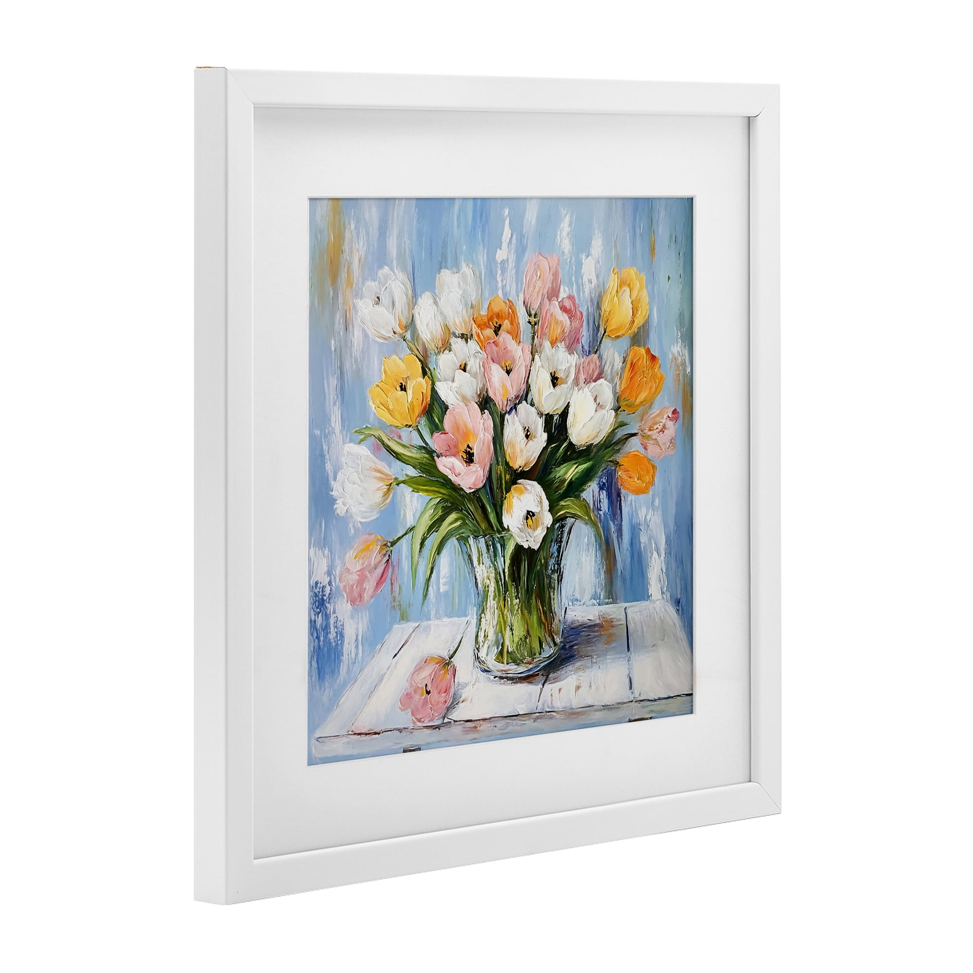 Stupell Industries Her Cottage Garden Tulips White Framed Print Under Glass, design by Tina LeCour