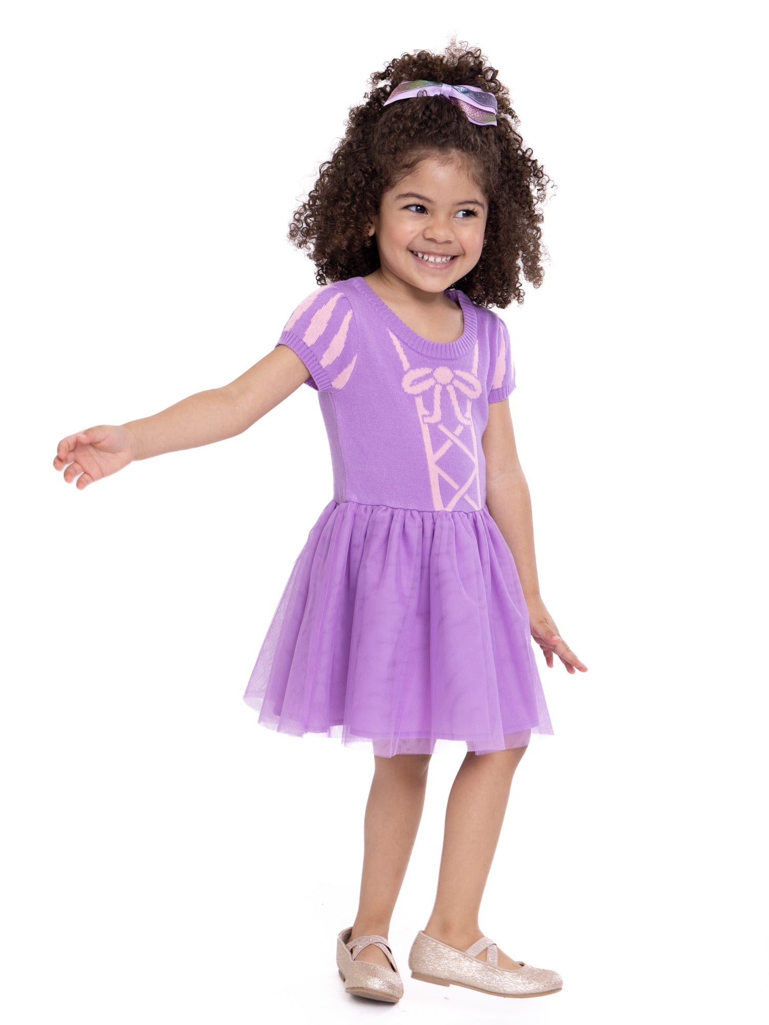 Disney Princess Toddler Girl Rapunzel Cosplay Sweater Dress, Sizes 12M-5T