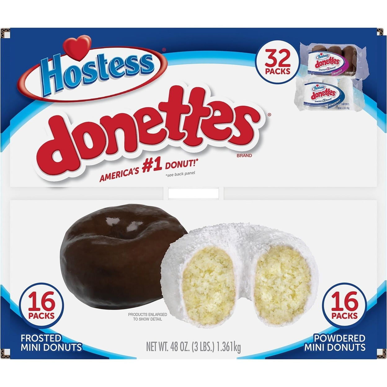 Hostess Mini Powered Donettes and Frosted Chocolate Donettes (1.5 oz. 36 pk.)