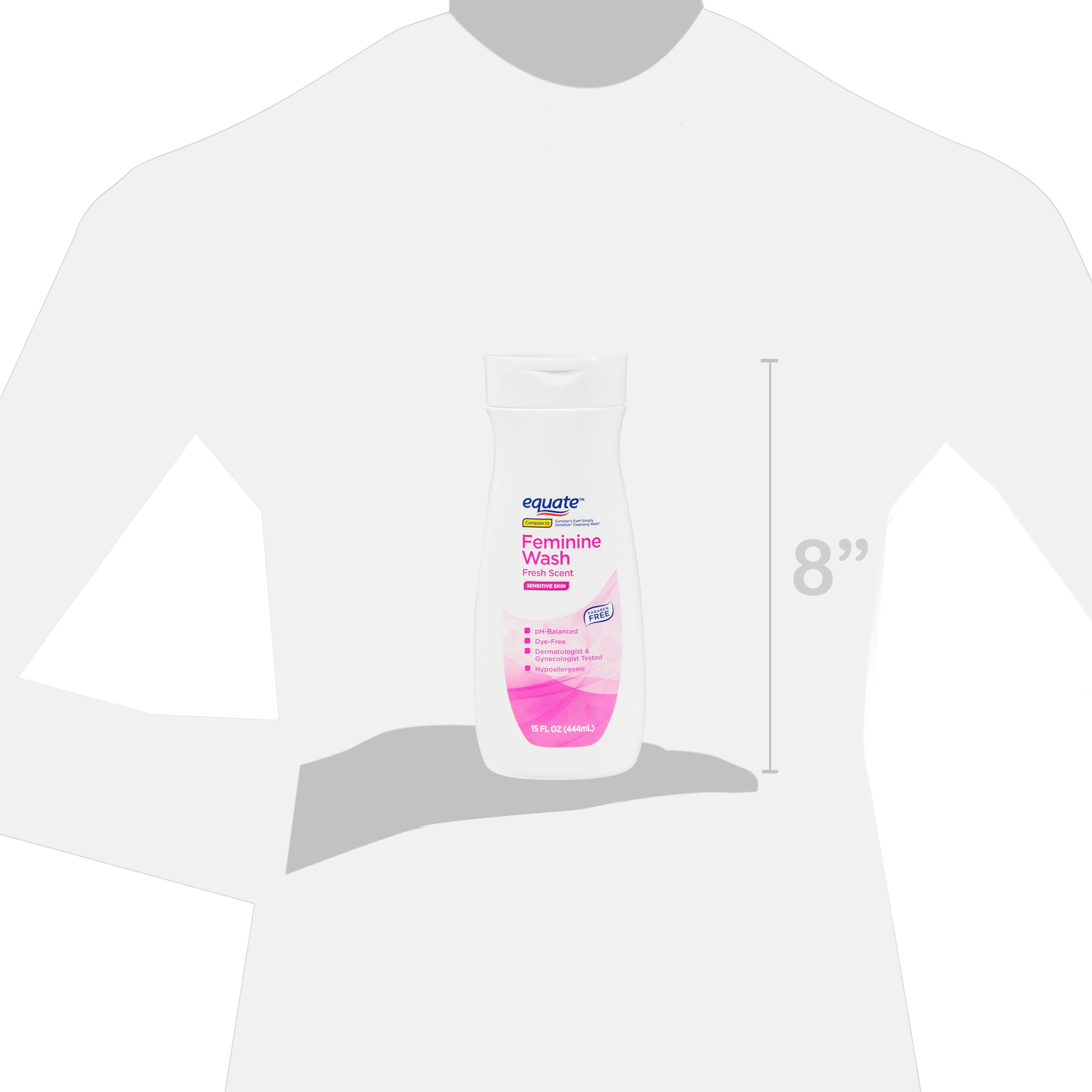 Equate Sensitive Skin Feminine Wash, Light & Clean Scent, 15 fl oz