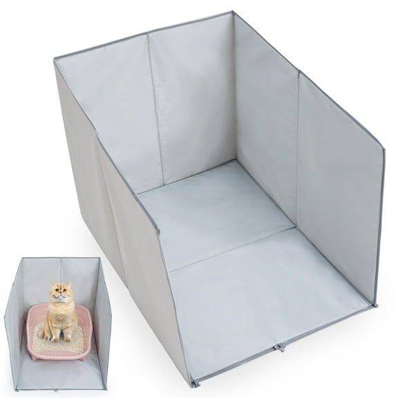 Lightweight Oxford Cloth Cat Litter Box with Splash Guard Anti-Splash Shield