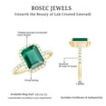 thumbnail image 6 of Rosec Jewels Lab Grown Emerald Engagement Ring with Halo - Emerald Cut Emerald Ring with Diamond (AAAA Quality Certified), 10K Yellow Gold, US 9.50, 6 of 7