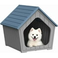 thumbnail image 2 of 24 Inch Dog House Indoor Outdoor Durable Resin Material Houses for Dogs Outside Weatherproof Cozy Small Dog Houses Pet Shelter for Patio, Porch, Living Room,Blue, 2 of 8
