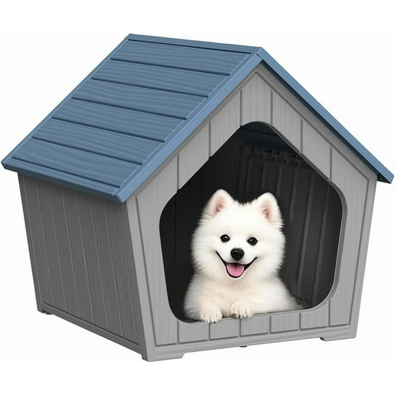 Dog House Indoor Outdoor Durable Resin Material Houses for Dogs Outside Weatherproof Cozy Small Dog Houses Pet Shelter for Patio, Porch, Living Room