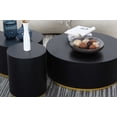thumbnail image 6 of Kevinplus Black Coffee Table Set of 3 End Table with Gold Rim Bottom Round Wood Side Table for Living Room Bedroom, 6 of 12