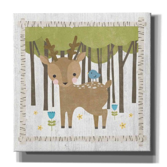 Epic Graffiti 'Wood Land Hideaway Deer' by Moira Hershey, Canvas Wall Art, 37"x37"