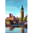 thumbnail image 2 of East Coast Licensing 11x14 Gold Ornate Wood Framed with Double Matting Museum Art Print Titled - London, 2 of 4