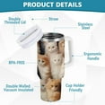 thumbnail image 4 of Cute Cats Black and White Tumbler with Handle and Straw Insulated Travel Mug Reusable Stainless Steel Water Bottle 40 oz, 4 of 7