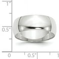 thumbnail image 3 of 10K White Gold 8mm Light Weight Half Round Band Ring Size 13, 3 of 7