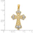 thumbnail image 2 of 14k Or Jaune Croix Filigrane Pendentif Pendentif Fantaisie Religieuse, 2 of 6