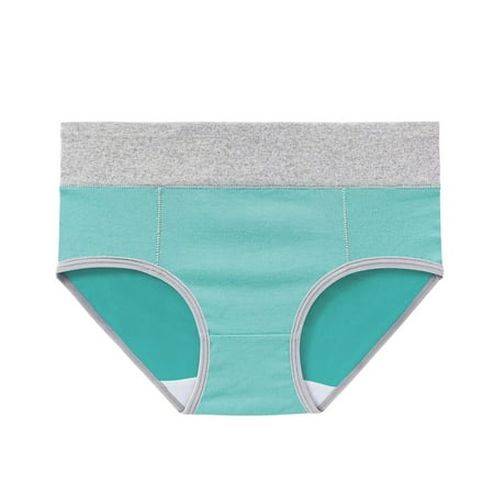 Rbaofujie Women s Cotton Underwear High Waist Full Coverage Briefs Panty Soft Stretch Breathable Underwear Women Underpants Green 2XL Clearance Sales Today Deals Prime