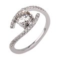 thumbnail image 3 of 1.15ctw Lab Created White Sapphire and Diamonds Ring White Gold 14K Twist Round, 3 of 3