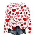 thumbnail image 2 of Jsaierl Chandails en Molleton pour Femmes Saint-Valentin Mignons Imprimé Cœur Chandails en Molleton Tendance Chandail Col Rond Décontracté Manches Longues pour Femmes, 2 of 4