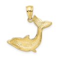 thumbnail image 6 of Auriga Fine Jewelry 10K Yellow Gold Textured Dolphin Jumping Charm for Women (L-25.6 mm,W-24 mm), 6 of 6