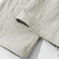 thumbnail image 7 of Iyufng Men's Drawstring Elastic Waist Casual Wide Leg Outdoor Cargo Pants with Button Flap Pocket, 7 of 7