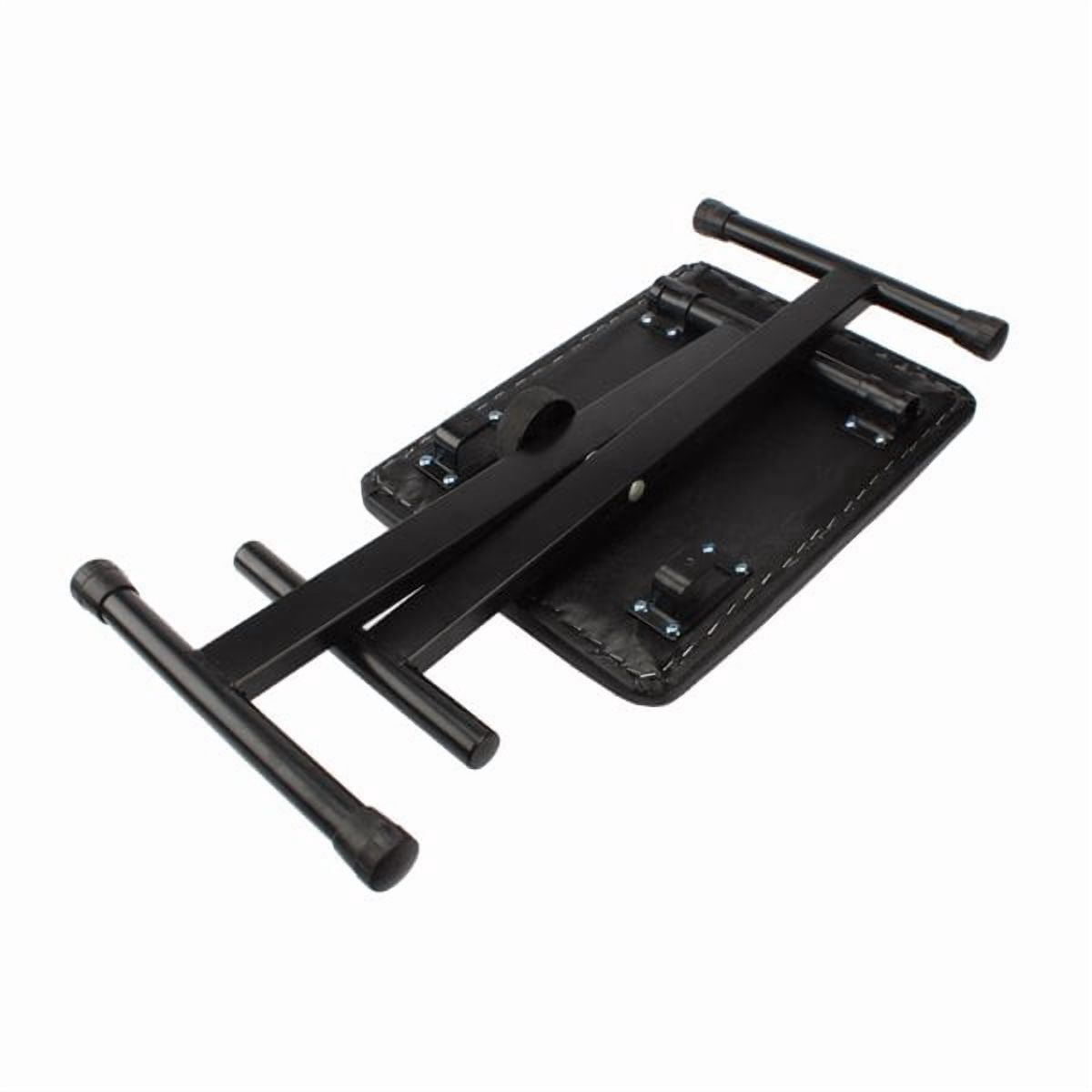 Dual-tube X-Shape Keyboard Stand + Adjustable Folding Piano Bench Stool Seat Black