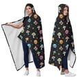 thumbnail image 2 of Wearable Blanket,Black Colorful Skull Mushroom Pattern Hooded Wearable Sherpa Blanket for Adults & Teens,Winter Poncho Shawl Wrap Cape Thick Warm,60"x80", 2 of 5