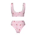 thumbnail image 6 of Rocae Hand Drawn Strawberry for Bikini Set for Women Two Piece Sexy High Swimsuits Split Crossover Bikini Small, 6 of 9