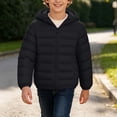 thumbnail image 2 of KyCheLot Boys Girls Zip up Jacket Solid Color Long Sleeve Hooded Outerwear Kids Winter Warm Windproof Coats, 2 of 8