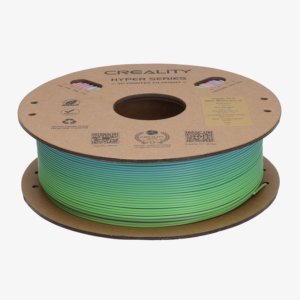 Creality Hyper Rainbow PLA 3D Printing Filament Smooth Vibrant Gradients 300mm/s Printing Speed 2.2lb-Wild Blossom(Short)