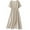 A_ Beige, variant on Fashion SMihono Boho Dresses for Women 2025 Comfy V Neck 3/4 Sleeve Midi Dress Fluter Pleated Tie Front Lace Patchwork Dress Black M