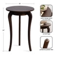 thumbnail image 5 of Kate and Laurel Mariona Traditional Round Mango Wood Side Table, 16 x 16 x 24, Dark Brown, Vintage Circle End Table with Classic Curved Legs for Living Room Home Decor or Bedroom Nightstand Decor, 5 of 9