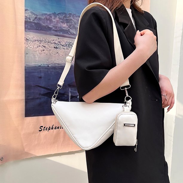 Bolsa Bolsos cruzados triangulares de hombro casuales de nylon con mini monedero (blanco) Tmvgtek Para estrenar