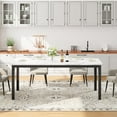 thumbnail image 4 of GloryStar Dining Table for 6-8 Person Farmhouse Large Rectangular Kitchen Tables Mid-Century Modern Kitchen Table with Sturdy Metal Legs for Small Kitchens, Dining Office Areas, 4 of 7