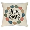 thumbnail image 4 of Holloyiver Easter Pillow Covers 18 x18 Inch, Farmhouse Easter Decorations for Home Bunny Carrot, Happy Easter Pillows Easter Decorative Throw Pillows Spring Colorful Easter Eggs Decor, 4 of 7