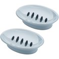 thumbnail image 1 of Jabonera, soporte para jabonera de drenaje, jabonera de plástico con orificio de drenaje, caja de contenedor de esponja de lavado desmontable de doble capa, utilizada en baño y cocina, 1 of 5