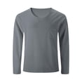 thumbnail image 3 of Chemise d'Exercice Décontractée pour Hommes, Couleur Unie, Manches Longues, Col Rond, Couche de Base, Évacuation de l'Humidité, 3 of 8